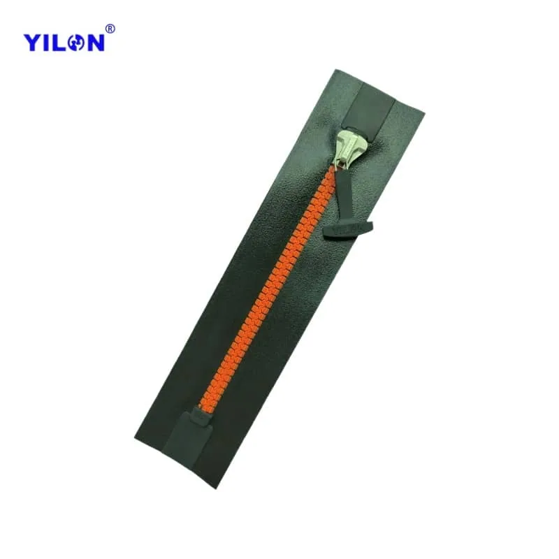#10 Resin Airtight Zipper — #10 70mm Orange Double Closed