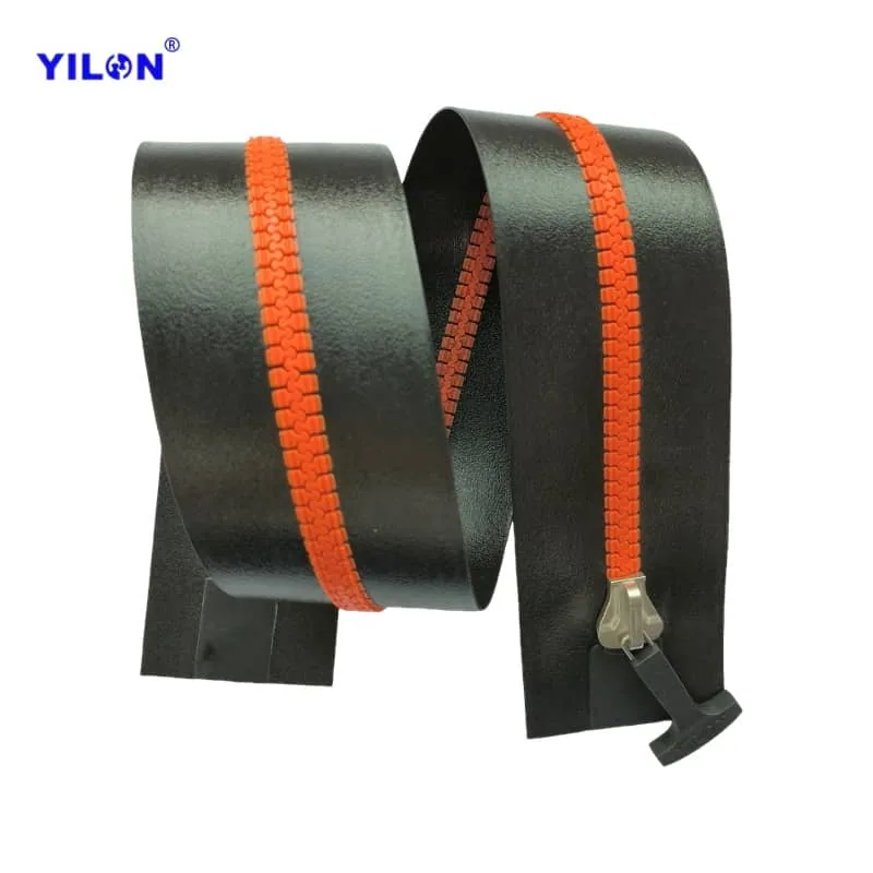 #10 Resin Airtight Zipper — #10 70mm Orange Double Closed 76CM
