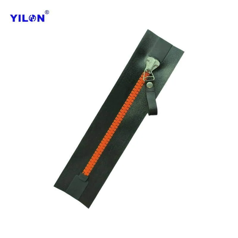 #10 Resin Airtight Zipper — #10 70mm Orange Fabric Pull Tab