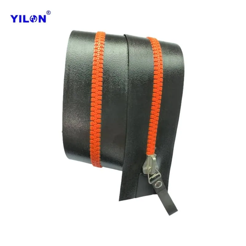 #10 Resin Airtight Zipper — #10 70mm Orange Fabric Pull Tab Long