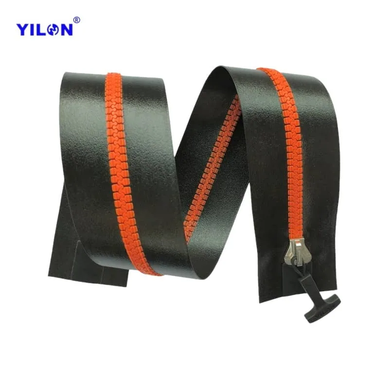 #10 Resin Airtight Zipper — #10 70mm Orange Cord T Long