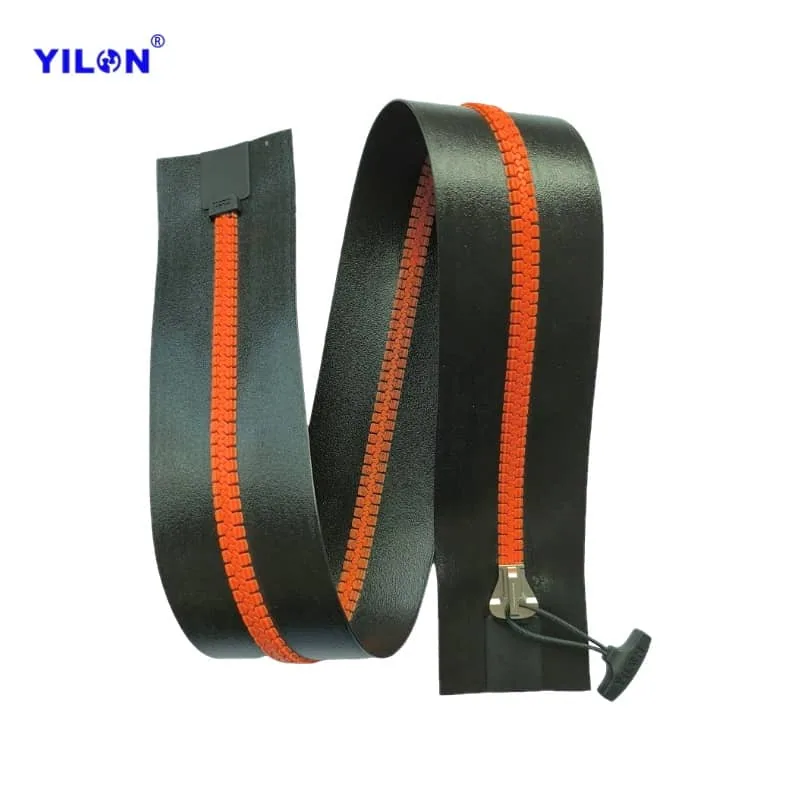 #10 Resin Airtight Zipper — #10 70mm Orange Cord End 76CM