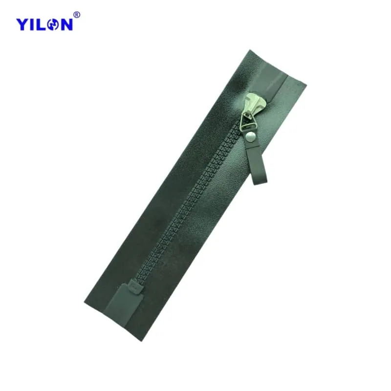 #10 Resin Airtight Zipper — #10 70mm Black Fabric Pull Tab