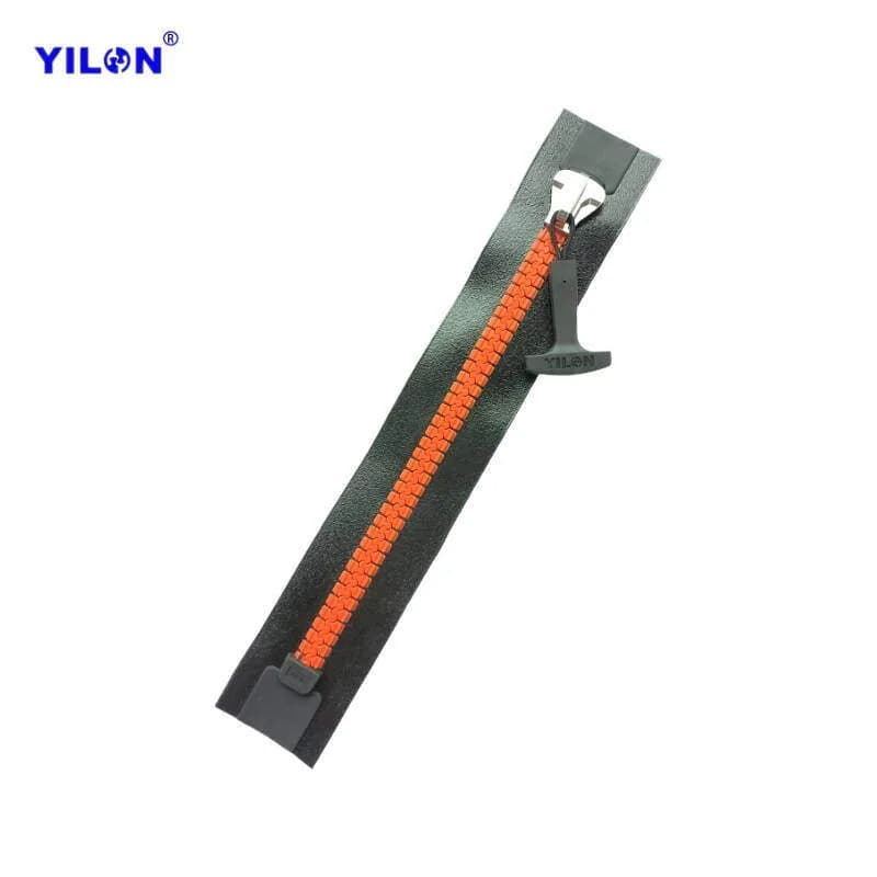 #10 Resin Airtight Zipper — #10 Orange Cord T