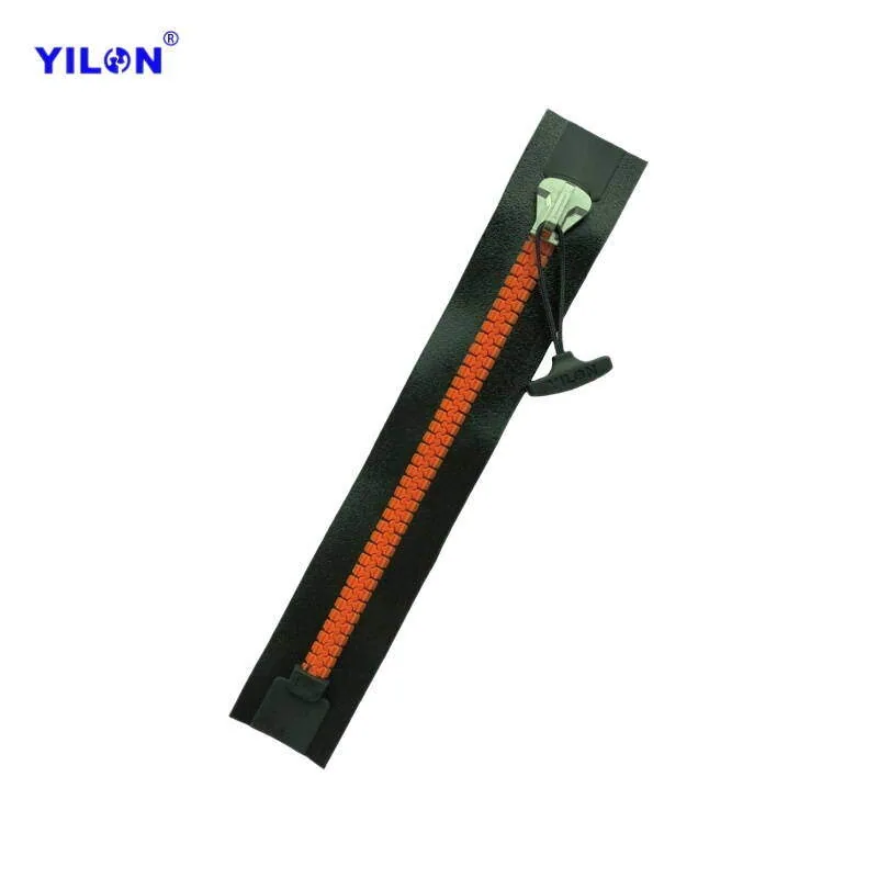 #10 Resin Airtight Zipper — #10 Orange Cord End