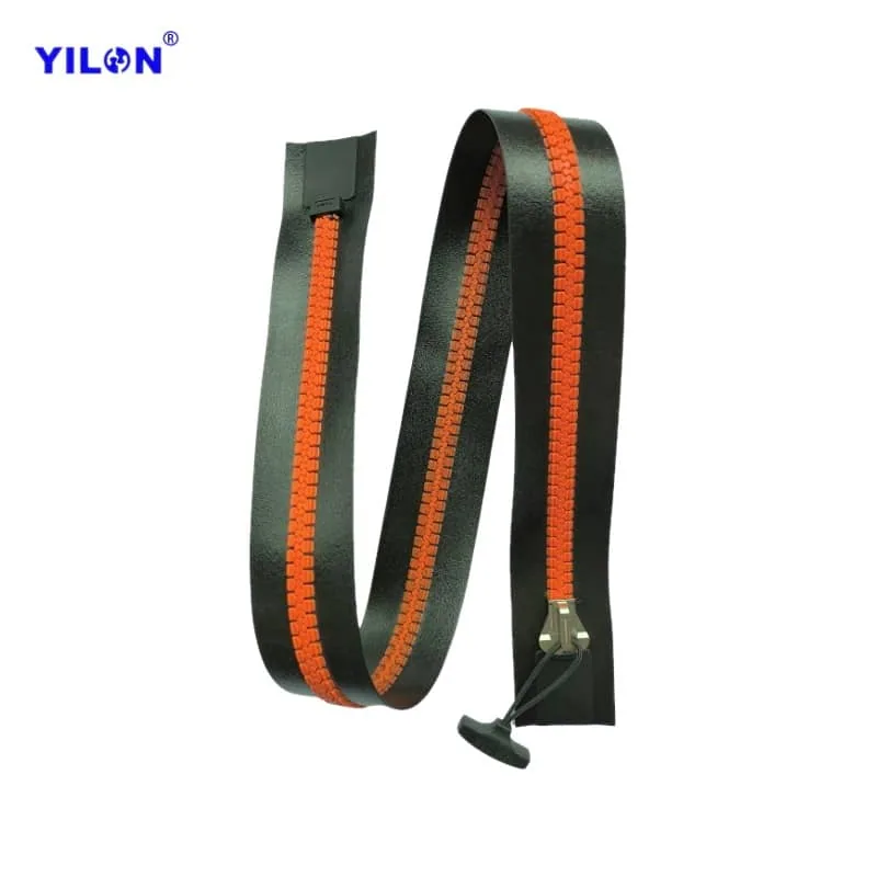 #10 Resin Airtight Zipper — #10 Orange Cord End 76CM