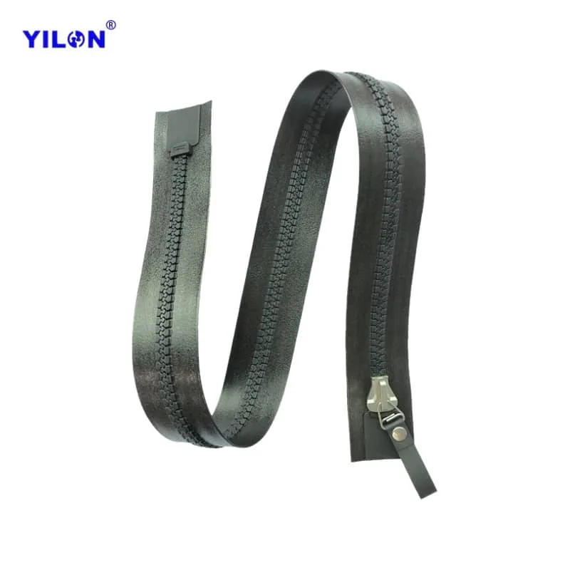 #10 Resin Airtight Zipper — #10 Black Fabric Pull Tab Long